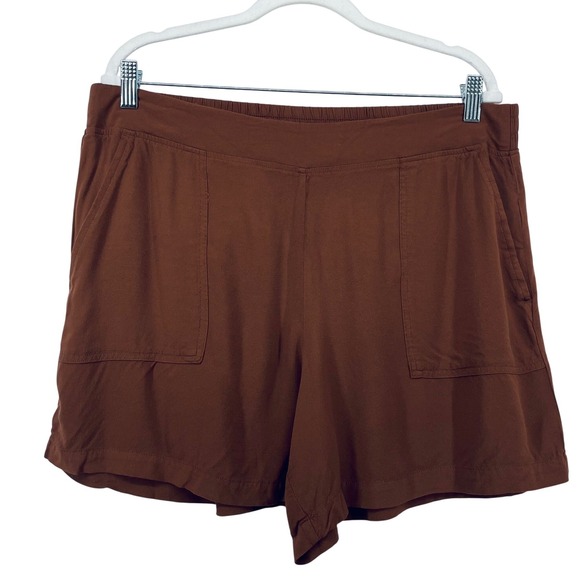 Wildfox Pants - Wildfox Size XL Shorts Rust Brown Elastic Waist High Rise Patch Pocket Casual